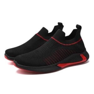 Running shoes black red
