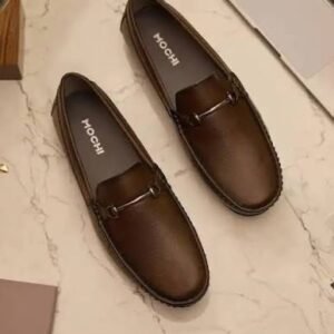 Tan leather loafers